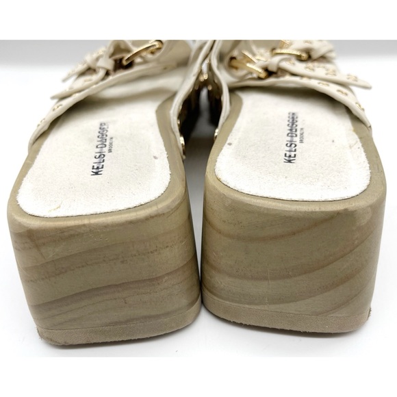 Kelsi Dagger Brooklyn Jolt Studded Heeled Sandals Creme Anthropology Size 8.5 - Picture 8 of 8